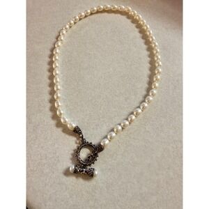 Barbara Bixby Sterling 18k Freshwater Pearl Toggle Necklace‎
